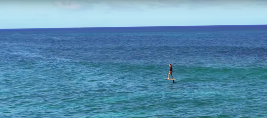 rider on fliteboard in ocean