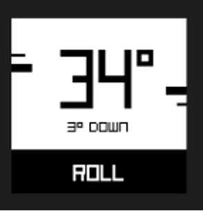 Flite Controller roll display showing board lean angle information.